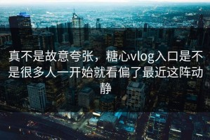 真不是故意夸张，糖心vlog入口是不是很多人一开始就看偏了最近这阵动静