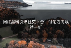 网红黑料引爆社交平台：讨论方向焕然一新