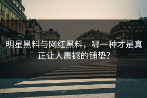 明星黑料与网红黑料，哪一种才是真正让人震撼的铺垫？
